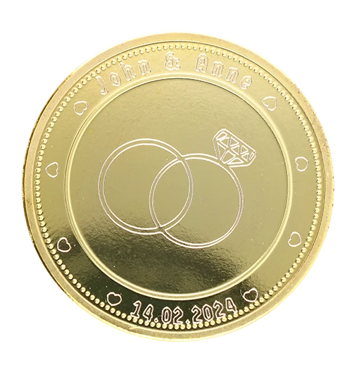 Engraving wedding coin